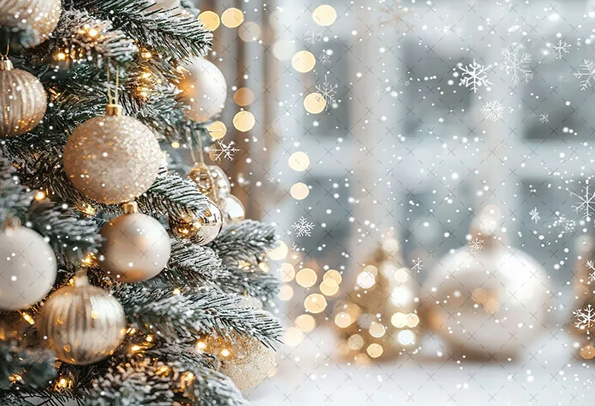 MEHOFOND Weihnachts-Hintergrund 2,1x1,5 M – Frohe Weihnachten Banner Mit Baum & Kugeln, Für Fotografie & Partydeko
