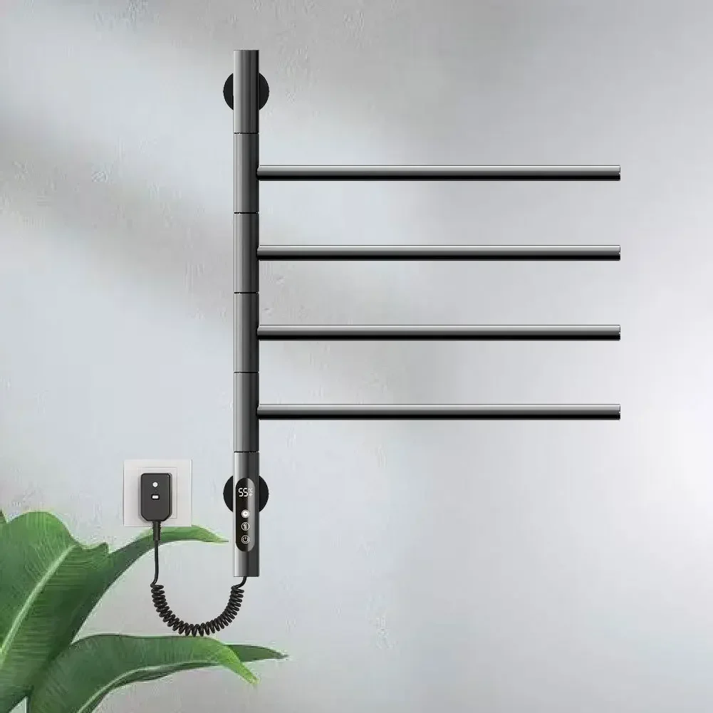 Household electric towel rack intelligent timing constant temperature drying rack gun gray bathroom rotating heating towel