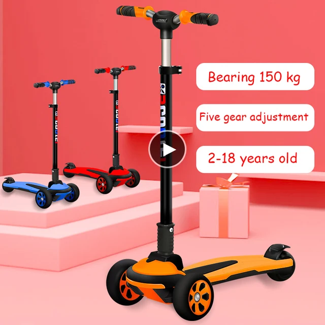 Scooter for Kids Double Wheel Scooter Folding Kick Scooter for Toddlers 2-18 Year with Adjustable Height Lightweight Scooter 1