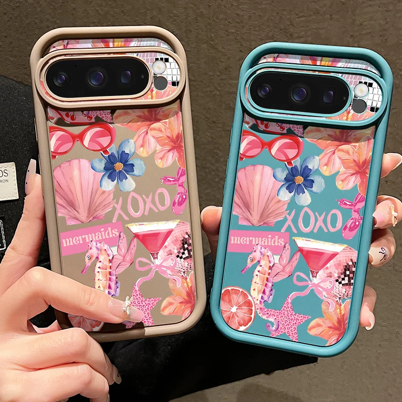 Shell Flowers Print Shockproof Silicone Phone Case - Soft Protective Cover