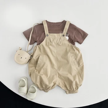 سترة أرنب كرتونية للأطفال ، بلوزة بأكمام قصيرة ، تي شيرت من القطن الخالص ، نسخة كورية ، من عمر 1 إلى 5 سنوات ، الصيف 3