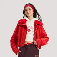 Produit officiel authentique Adidas - Manteau de sport décontracté brodé à revers pour femme pour l'hiver 2026 KH2661 2