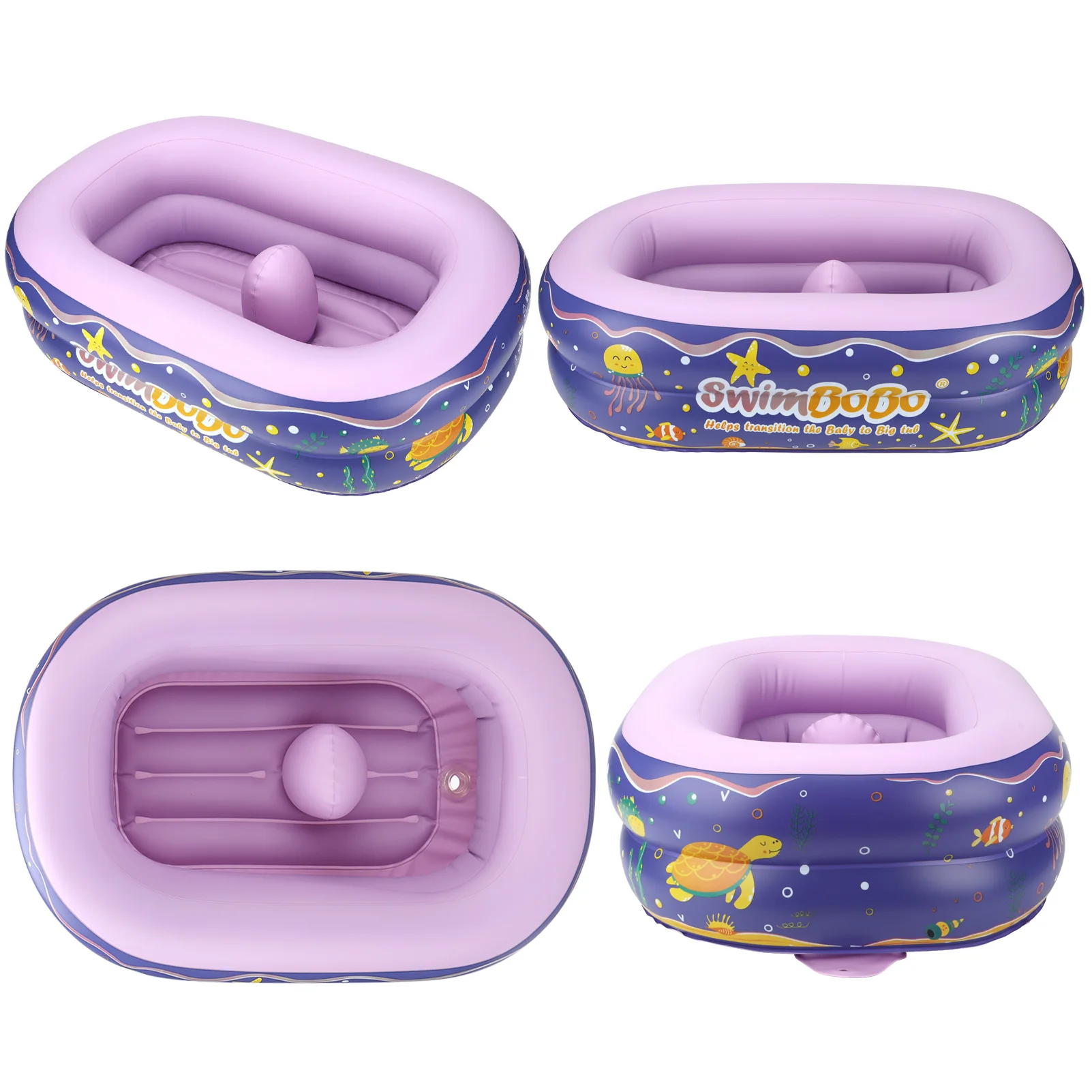 Inflatable Baby Bathtub Mini Swim Pool Infant Bathing Basin Kids Bath Seat Portable Folding Soft Bathtub Swim Accessories