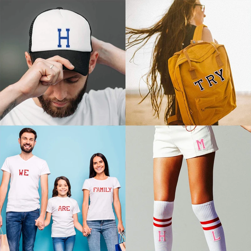 Harsgs Lot De 72 écussons Brodés Thermocollants - Lettres De A à Z Et Chiffres De 0 à 9 - Pour Vêtements, Robes, Chapeaux, Jeans - Accessoires De