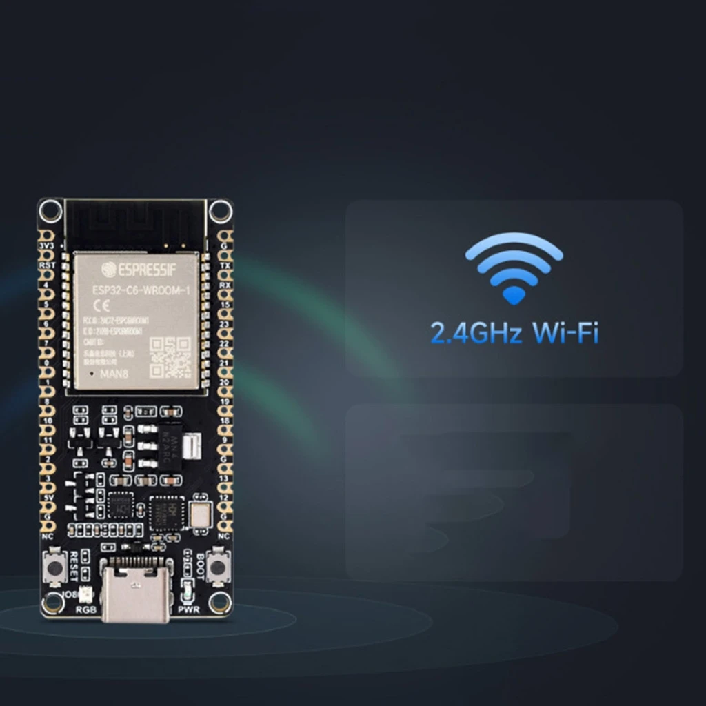 

Entry level ESP32-C6-DEV-KIT-N8 WiFi 6+ BT 5.0 Development BoardIntegrated Wireless Communication for Various Projects Dropship