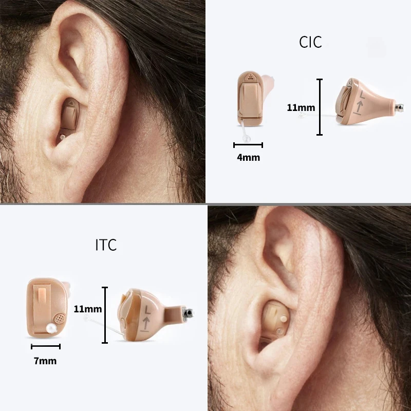 Rexton Inox Super Invisible Hearing Aids CIC Digit 8 Channel Hearing Aid App Adjustable Ear Aid For Mild to Moderate Deafness hearing aid