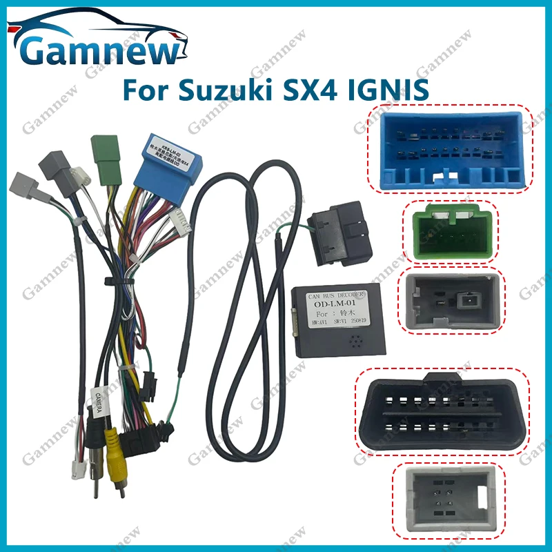 Car 16pin Wiring Harness Adapter Canbus Box Decoder Android Radio Power ...