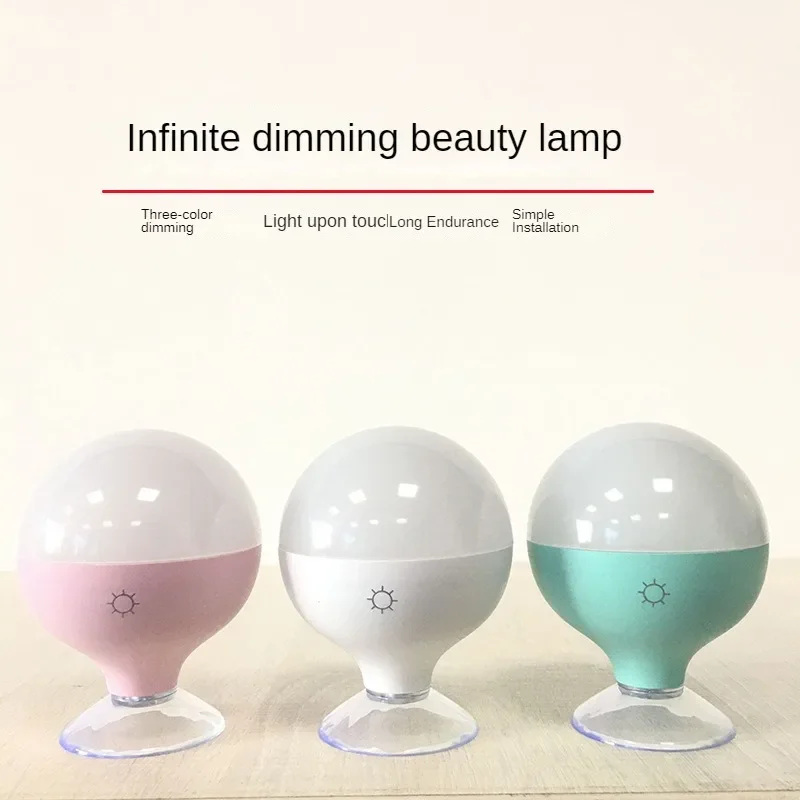 Rechargeable LED Mirror Front Light Bulb Makeup Desk Lamp Makeup Front Fill Mirror Suction Cup Portable Wireless Toilet