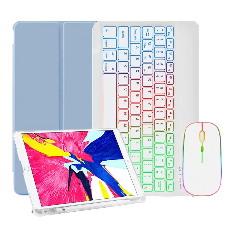 Capa para Ipad Generatoin Capa de Teclado com Suporte Lápis para Ipad 10 2023 20232023 Teclado Espanhol Russo Árabe
