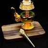 Tibetan Buddhism Supplies Eight Auspicious Symbols High-End Gilt Alloy Biba Pot Water Filter Bottle Holy Sacrificial Vessel 3