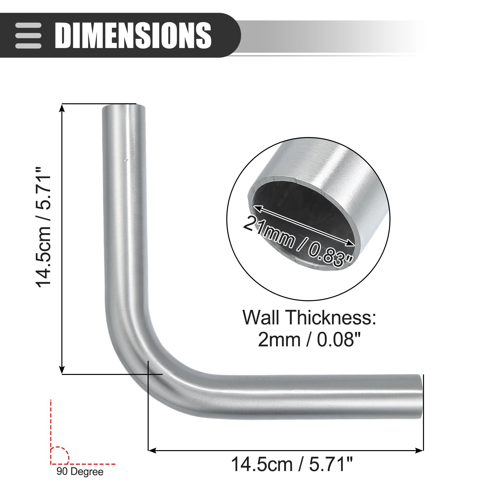 UXCELL 범용 OD 벤드 엘보 인터쿨러 파이프 공기 흡입 튜브, 90 180 도, 25mm-127mm, 다리 길이 100mm, 6061 알루미늄 합금