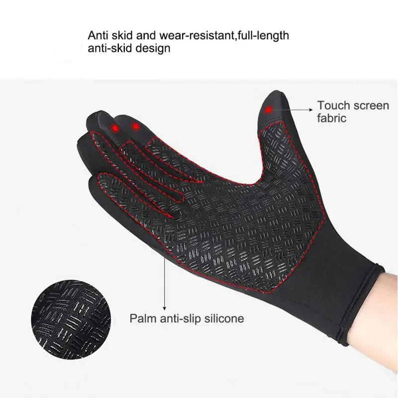 2025 Winter New Touchscreen Protector Warm Gloves Outdoor Sports Windproof Cold resistant Anti slip Zipper Gloves Hands