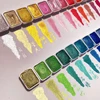 24-color pearlescent watercolor paint set, solid palette for artistic blending and Japanese gradient effects 4