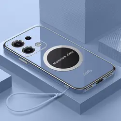 Magnetic Wireless Charging Protective Soft Plating Back Cover Case for Note 30i (Gray)