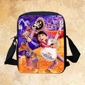 Borsa a tracolla stampata Coco per ragazzi e ragazze, borsa a tracolla per bambini, borsa casual per telefono, borsa per la spesa 1