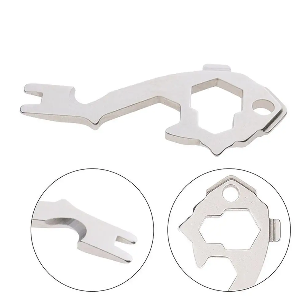 

Металлический многофункциональный инструмент для ключей 20 в 1, портативный инструмент из нержавеющей стали для повседневного использования, легкий многофункциональный инструмент для ключей