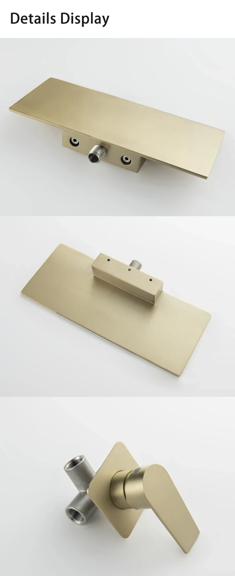Basin Faucet Wall-in Bathtub Mixer Top Table Bowl Water Tap Flush Switch Gold Waterfall Concealed Wash Embedded Basin Faucets