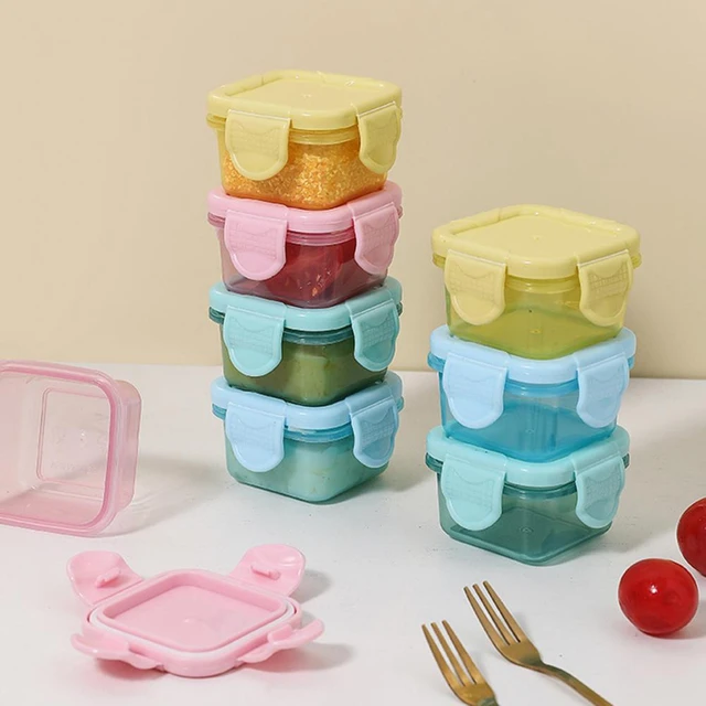 4Pcs Clear Rectangular Disposable Plastic Food Container Lunch Boxes