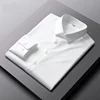 Men's Casual and Fashionable Long Sleeved Solid Color Shirt Non Ironing and Wrinkle Resistant Business Top 4