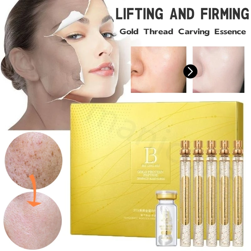

Pui Lingmei Gold Protein Peptide Firming Set Hydrating Moisturizing Lifting Firming Gold Line Carving Skin Care Products Set Box