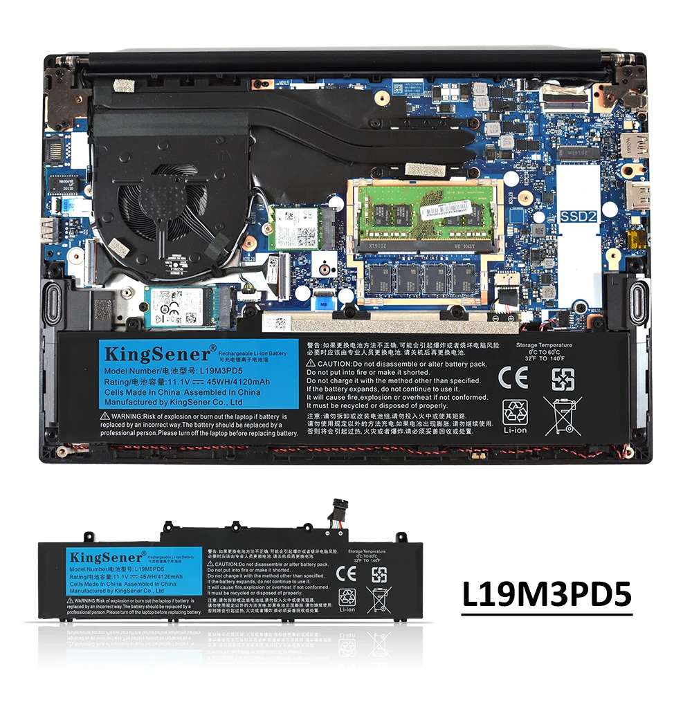 Kingsener L19m3pd5 L19d3pd5 Bateria do Portátil para Lenovo Thinkpad E14 E15 Gen 5b10x02594 5b10x02606 Tp00117a Tp00116c L19c3pd5 - Imagem 5