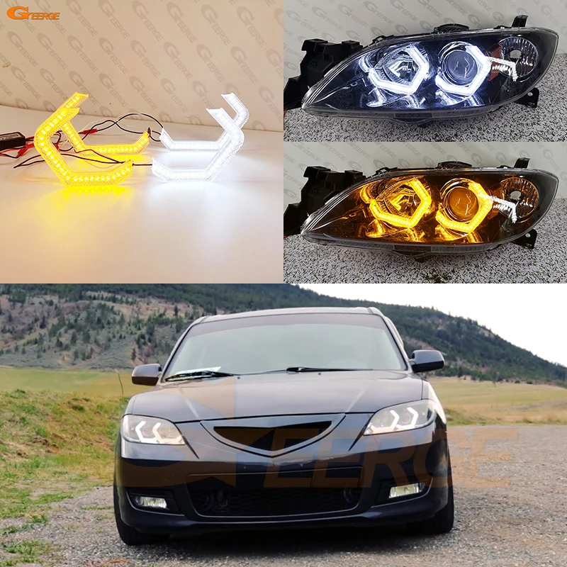 For Mazda Mazda3 Bk 2003 - 2008 Bright Concept M4 Iconic Style Led Angel Eyes Halo Kit Turn Signal Day Light - Car Headlight Assembly - AliExpress