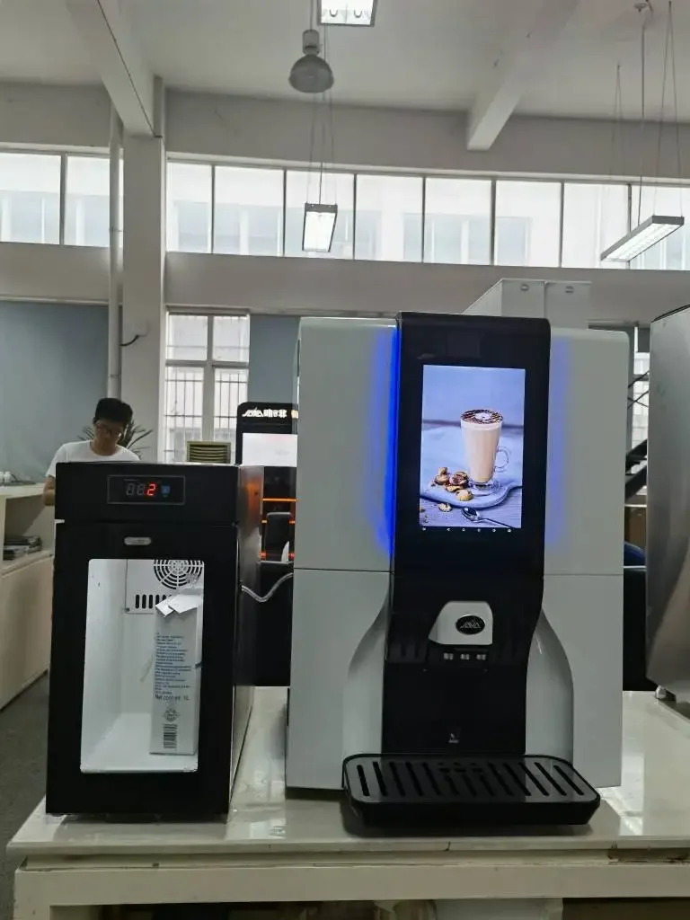 10.1 Inch Big Screen Commercial Coffee Machine With 2 Bean Containers And 4 Soluble Canisters 2