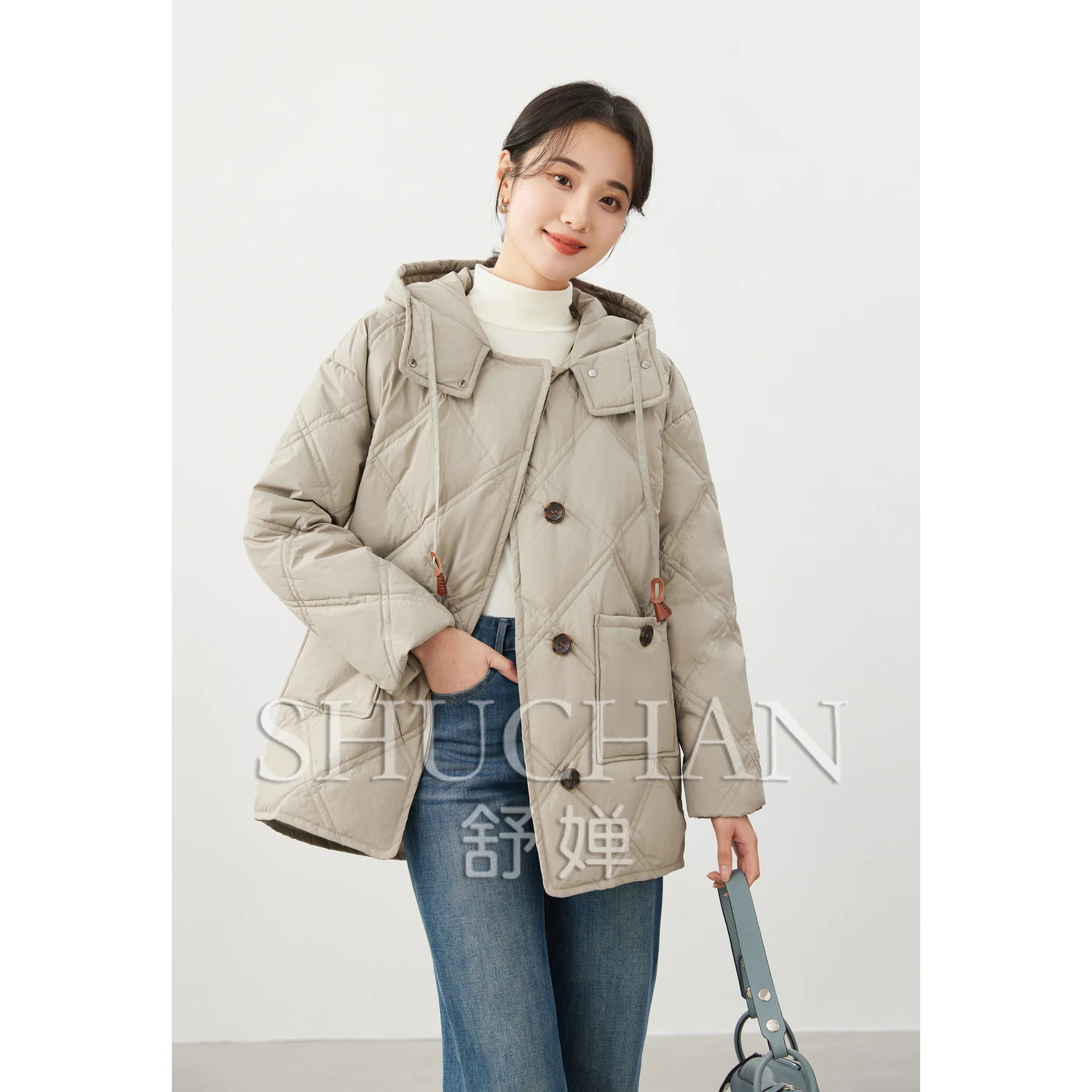 

Shuchan Casaco Feminino Inverno 2023 90% White Duck Down Preppy Style Coats Women Abrigos De Mujer Coat