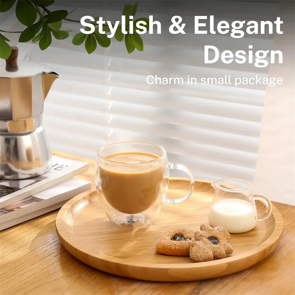 Glass mug 250/350/450ml double-walled borosilicate for cold or hot water juice milk coffee whiskey