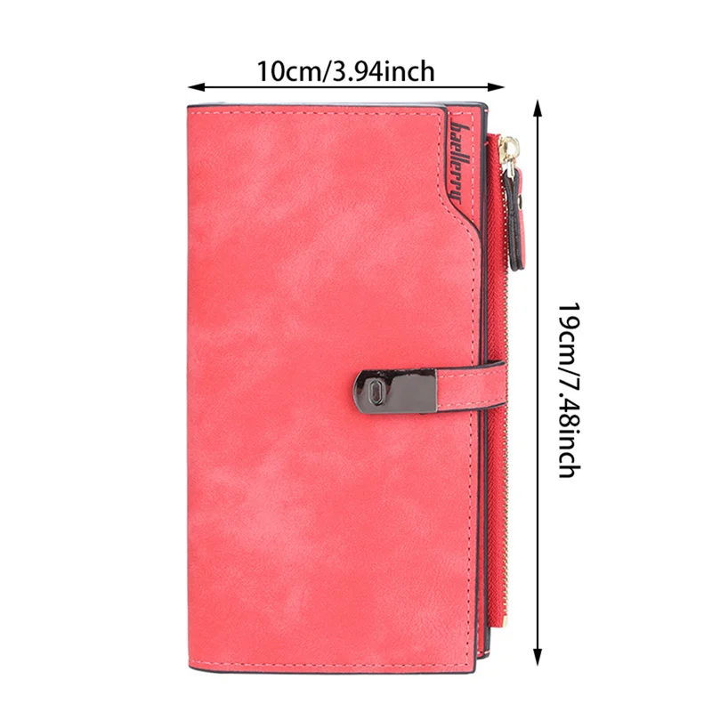 New Women Wallet Multifunctional Fashion PU Leather Long Wallets Multi-card Position Clutch Buckle Zipper Student Wallet 6