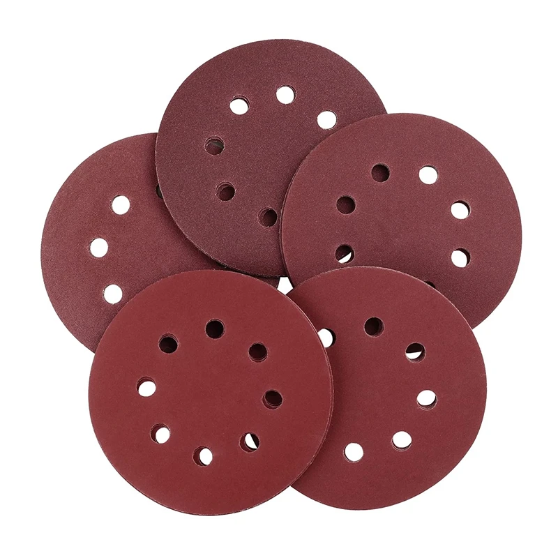 

100PCS 5 Inch Sanding Discs 150 180 240 320 400 Medium Sanding Discs Loop 6 Holes Self Stick Sandpaper Orbital Sander