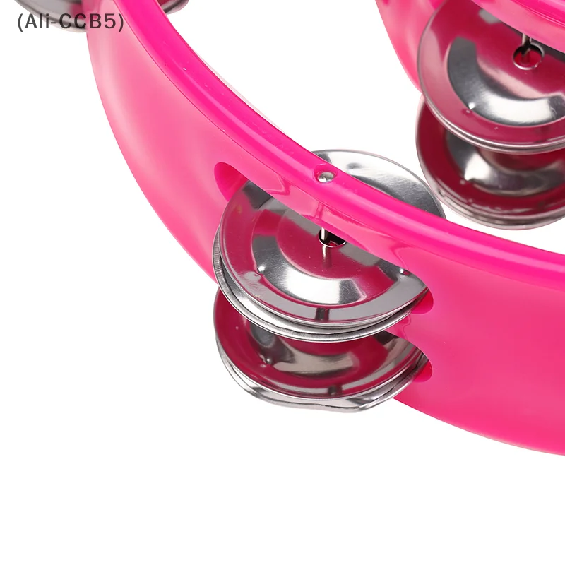 Plastic Double Row Tambourine KTV Special Hand Bells Jingle Rings Musical Instruments