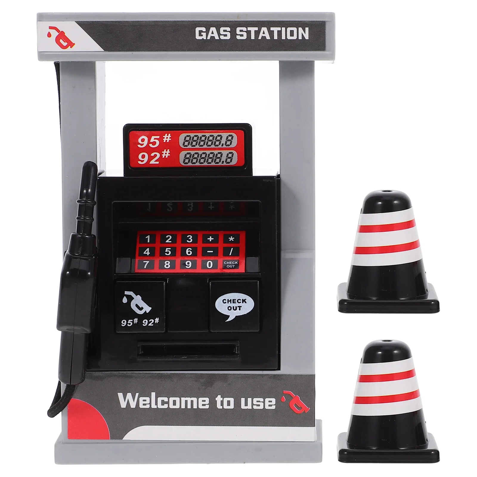 2 Pcs Simulation Gas Station Toys Realistic Design Kids Educational Plaything Safe Material Miniature Gas Station Model Pretend