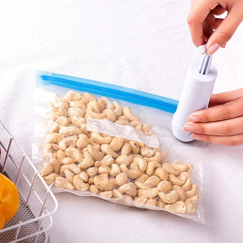 10pcs Reusable Food Storage Bags Vacuum Bag Food Air Vacuum Compressed Bag Reusable Ziplock Freezer Bags Kitchen Storages images - 6