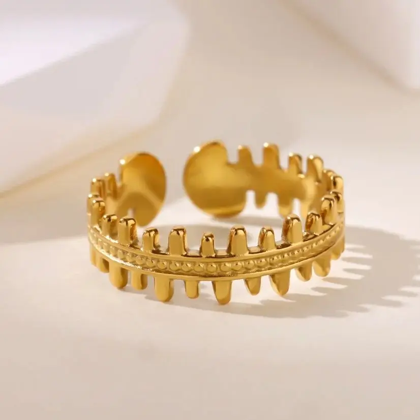 Tooth-Shaped Ring Stainless Steel for Women Wedding Jewelry