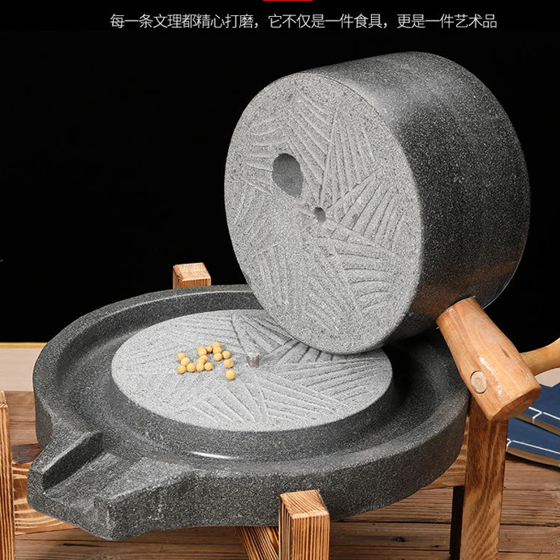 

Hand chiseled stone mill grinder flour mill frame household small soybeangrinder cafe grinder machine comfee grinder millstone