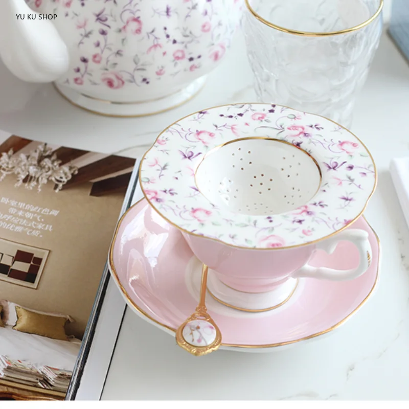 EnglishAfternoonTeaStrainersBoneChinaTeaInfusersCoffeeCup