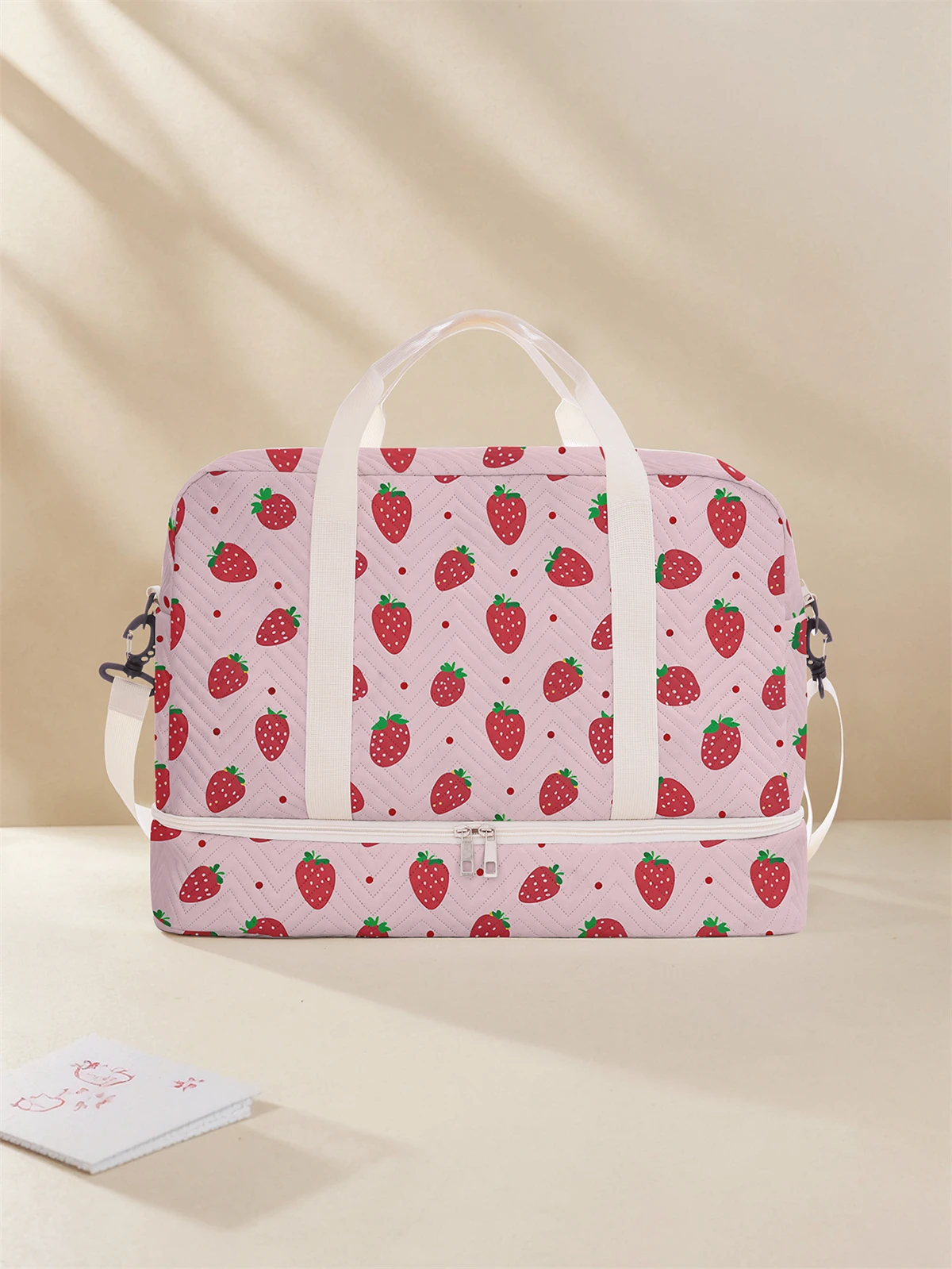 Lightweight wave patterned travel Dufile bag, large capacity sports and fitness storage bag, portable weekend overnight bag