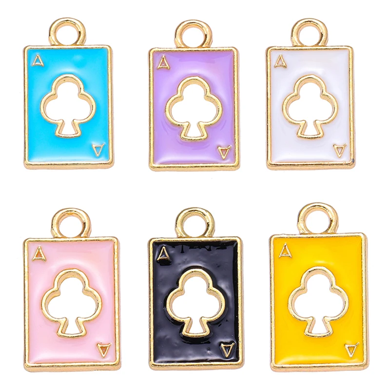 

10pcs 10*18mm Enamel Square Cutout Pendant Accessories Charms For Jewelry Making Earrings For Women's Necklaces DIY Handmade