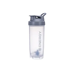 Portable Leak-Proof Sports Shaker Bottle with Built-In Powder Case - 700ml (Light grey)