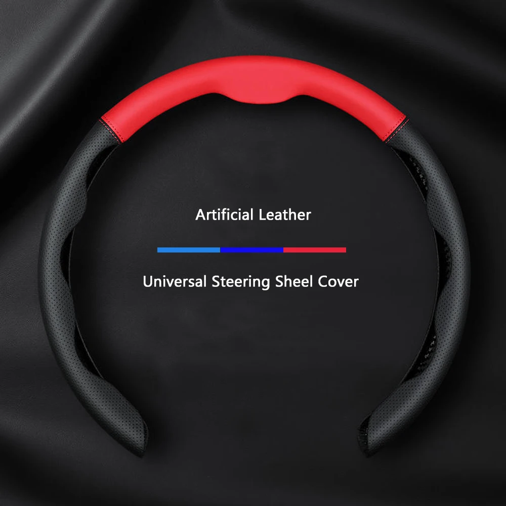 

Breathable Artificial Leather 38CM Car Steering Wheel Cover For BMW Audi Mercedes Steering Wheel Booster Covers Car Accessories