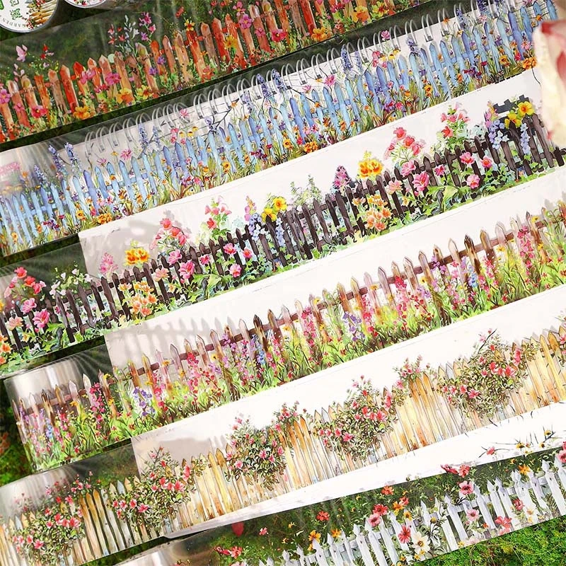 50mm*2m flower plants PET Tapes DIY Scrapbooking Collage Junk Journal Sticker Stationery Adhesive Decor Planner Letters Stickers decorative stickers self adhesive stickers stationery stickers adhesive stickers floral stickers stationery tapes diy scrapbooking accessories