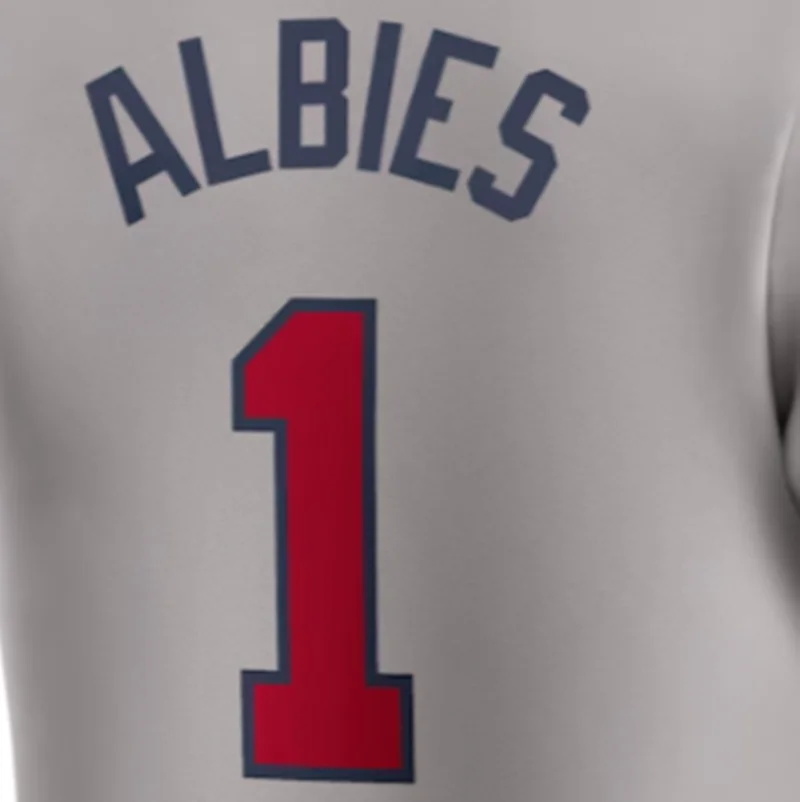 thumbnail image 1 of Camisetas de béisbol de la famosa marca Atlanta con bordados para hombres, mujeres y jóvenes, personalizadas #1 ALBIES #3MURPHY #13 ACUNAJR #27 RILEY OLAON, 1 of 4