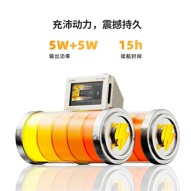 Fiio Retro Box 블루투스 스피커 LADC 마그네틱 테이프 스타일 스테레오 데스크탑 스피커 Fiio M33 M21 음악 플레이어용 USB 디코딩
