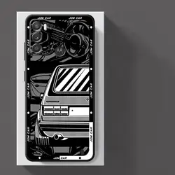 Sleek Black Soft Shell Phone Case with JDM Car Design - Motorola Moto G50 5G (Mix01)