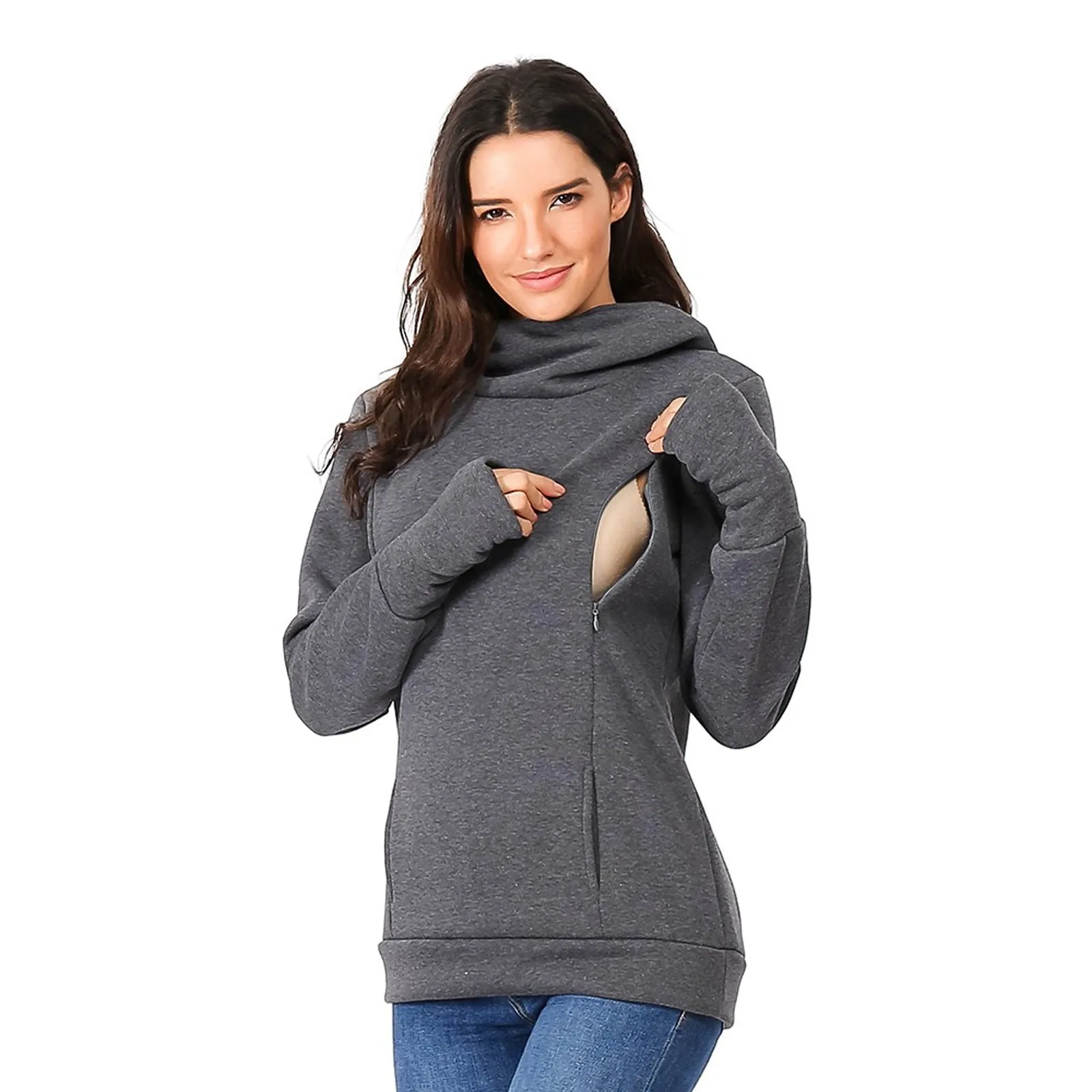 Baggy Maternity Pants Sweatshirts Sleeves Hoodie Maternity Hooded Breastfeeding Long Women's blouse Mouse Shirt Youth