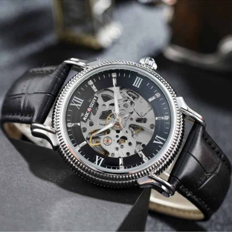 

Fashion brand mechanical men's watch AOCASDIY waterproof luminous wristwatch luxury hollowed out multi-color dial business watch