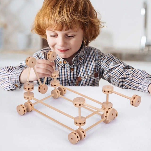 Wood Sticks Architect 4D Building Blocks Inserted Construction Assembing Bricks Educational Children Toys N0HD 4