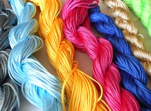  Hot Sale 10 Color Nylon Cord Thread Chinese Knot Macrame Rattail 1mm*22M For DIY Bracelet Braided 