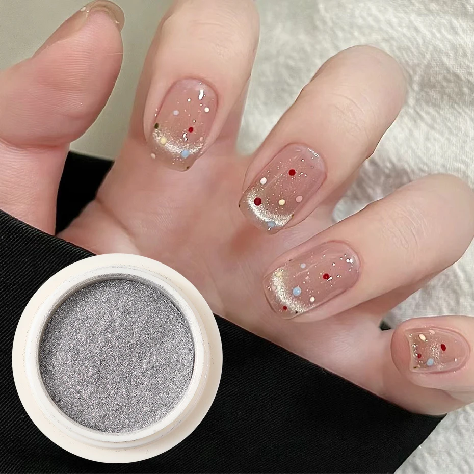 Moonlight Silver Cat Magnetic Nail Powder Clear Bright Mirror Chrome Pigment Dust Metallic Effect Nail Manicure Decoration